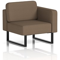 Brixworth Modular Seating Left Unit, With Black Legs, In Sumi Fabric, Osaka