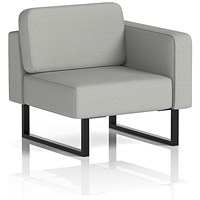 Brixworth Modular Seating Left Unit, With Black Legs, In Sumi Fabric, Tokyo