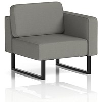 Brixworth Modular Seating Left Unit, With Black Legs, In Yoredale Fabric, Hardraw