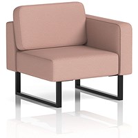 Brixworth Modular Seating Left Unit, With Black Legs, In Yoredale Fabric, Kidstone