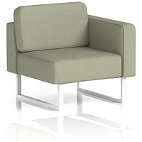 Brixworth Modular Seating Left Unit, With White Legs, In Main Line Flax Fabric, Newbury