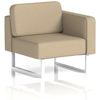 Brixworth Modular Seating Left Unit, With White Legs, In Main Line Flax Fabric, Upminster