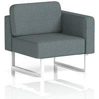 Brixworth Modular Seating Left Unit, With White Legs, In Main Line Flax Fabric, Westminster