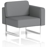 Brixworth Modular Seating Left Unit, With White Legs, In Synergy Fabric, Partner