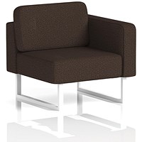 Brixworth Modular Seating Left Unit, With White Legs, In Synergy Fabric, Wed