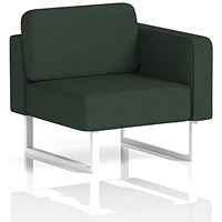 Brixworth Modular Seating Left Unit, With White Legs, In Yoredale Fabric, Ingleton