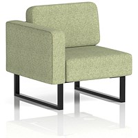 Brixworth Modular Seating Right Unit, With Black Legs, In Rivet Fabric, Burnish