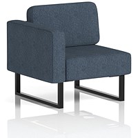 Brixworth Modular Seating Right Unit, With Black Legs, In Rivet Fabric, Crucible