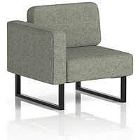 Brixworth Modular Seating Right Unit, With Black Legs, In Rivet Fabric, Vitreous