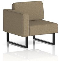 Brixworth Modular Seating Right Unit, With Black Legs, In Main Line Flax Fabric, Bank