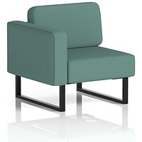 Brixworth Modular Seating Right Unit, With Black Legs, In Sumi Fabric, Handa