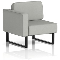 Brixworth Modular Seating Right Unit, With Black Legs, In Sumi Fabric, Tokyo