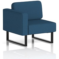 Brixworth Modular Seating Right Unit, With Black Legs, In Sumi Fabric, Uto