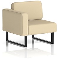 Brixworth Modular Seating Right Unit, With Black Legs, In Sumi Fabric, Zen