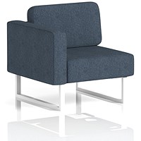 Brixworth Modular Seating Right Unit, With White Legs, In Rivet Fabric, Crucible