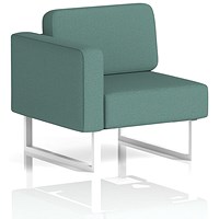 Brixworth Modular Seating Right Unit, With White Legs, In Sumi Fabric, Handa