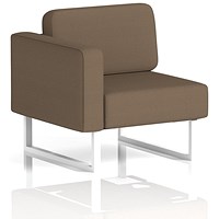 Brixworth Modular Seating Right Unit, With White Legs, In Sumi Fabric, Osaka