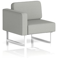 Brixworth Modular Seating Right Unit, With White Legs, In Sumi Fabric, Tokyo