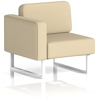 Brixworth Modular Seating Right Unit, With White Legs, In Sumi Fabric, Zen