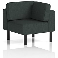 Brixworth Modular Seating Corner Unit, With Black Legs, In Rivet Fabric, Charcoal