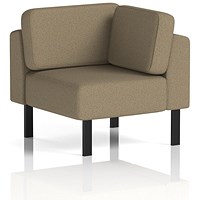 Brixworth Modular Seating Corner Unit, With Black Legs, In Main Line Flax Fabric, Bank