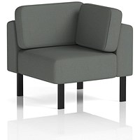 Brixworth Modular Seating Corner Unit, With Black Legs, In Sumi Fabric, Kobe