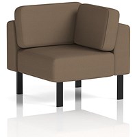 Brixworth Modular Seating Corner Unit, With Black Legs, In Sumi Fabric, Osaka