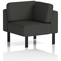 Brixworth Modular Seating Corner Unit, With Black Legs, In Yoredale Fabric, Leyburn