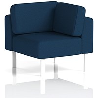 Brixworth Modular Seating Corner Unit, With White Legs, In X2 Fabric, Calculus