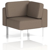 Brixworth Modular Seating Corner Unit, With White Legs, In X2 Fabric, Theory