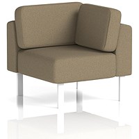 Brixworth Modular Seating Corner Unit, With White Legs, In Main Line Flax Fabric, Bank