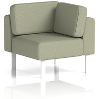 Brixworth Modular Seating Corner Unit, With White Legs, In Main Line Flax Fabric, Newbury