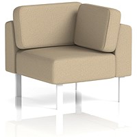 Brixworth Modular Seating Corner Unit, With White Legs, In Main Line Flax Fabric, Upminster