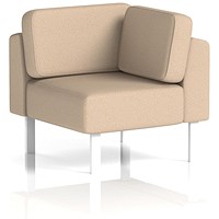 Brixworth Modular Seating Corner Unit, With White Legs, In Synergy Fabric, Affix