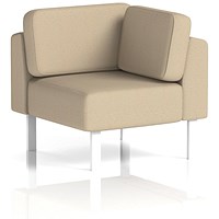 Brixworth Modular Seating Corner Unit, With White Legs, In Yoredale Fabric, Gordale