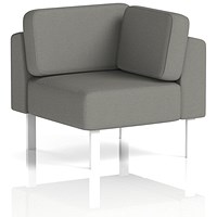 Brixworth Modular Seating Corner Unit, With White Legs, In Yoredale Fabric, Hardraw