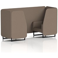 Brixworth 2 Seater Booth, Black Legs, X2 Fabric, Theory Panels And Sofa