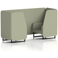 Brixworth 2 Seater Booth, Black Legs, Main Line Flax Fabric, Newbury Panels And Sofa