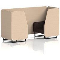 Brixworth 2 Seater Booth, Black Legs, Synergy Fabric, Affix Panels And Wed Sofa