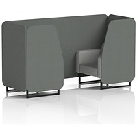 Brixworth 2 Seater Booth, Black Legs, Sumi Fabric, Kobe Panels And Tokyo Sofa