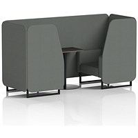 Brixworth 2 Seater Booth with Table, Black Legs, Black Table, Sumi Fabric, Kobe Panels And Sofa