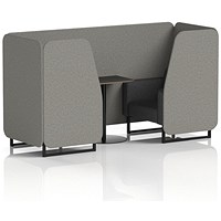 Brixworth 2 Seater Booth with Table, Black Legs, Black Table, X2 Fabric, Number Panels And Arithmetic Sofa