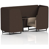 Brixworth 2 Seater Booth with Table, Black Legs, Black Table, Synergy Fabric, Wed Panels And Affix Sofa