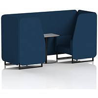 Brixworth 2 Seater Booth with Table, Black Legs, Grey/Black Table, X2 Fabric, Calculus Panels And Sofa