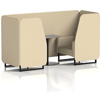 Brixworth 2 Seater Booth with Table, Black Legs, Grey/Black Table, Sumi Fabric, Zen Panels And Sofa