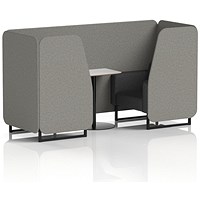 Brixworth 2 Seater Booth with Table, Black Legs, White/Black Table, X2 Fabric, Number Panels And Arithmetic Sofa