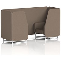 Brixworth 2 Seater Booth, White Legs, X2 Fabric, Theory Panels And Sofa