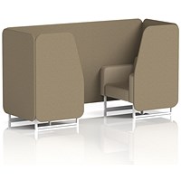 Brixworth 2 Seater Booth, White Legs, Main Line Flax Fabric, Bank Panels And Upminster Sofa