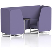 Brixworth 2 Seater Booth with Table, White Legs, Black/Silver Table, Synergy Fabric, Order Panels And Sofa