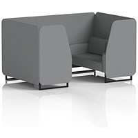 Brixworth 4 Seater Booth, Black Legs, Synergy Fabric, Partner Panels And Sofa